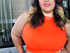 Tussi, Wohlbeleibte schöne frauen, Grosse titten, Braunhaarige, Latina, Masturbation, Solo, Titten