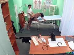 Leie, Blasen, Arzt, Hundestellung, Lecken, Büro, Muschi, Uniform