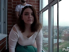 Hard sex on the balcony. The neighbors are shocked ...