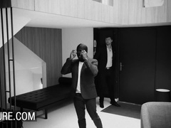 アナル, デカパイ, 茶髪の, バック, 手コキする, 異人種間, 下着, 淫乱熟女