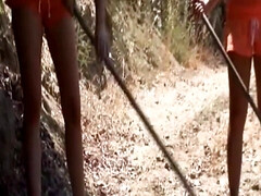 Blonde bombshells Paris And Nicole Get Wild with a Huge Cock Outdoors