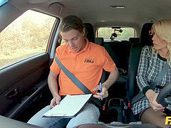 faux Driving school ash-blonde MILF Tiffany Russo Fucks