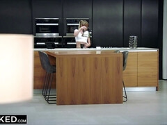 Grosser schwanz, Schwarz, Blondine, Lecken, Muschi, Reiten, Titten, Spanner