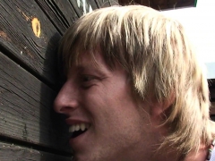 Smart guy fucks old blonde granny on public