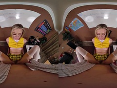 Dreidimensional, Blondine, Blasen, Behaart, Pov, Realität, Titten, Uniform