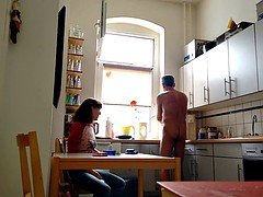 素人, 着衣女と全裸男, ドイツ人, オナニー