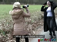 Girlfriends Euro lesbian babes licking sucking fingering tight teen pussies