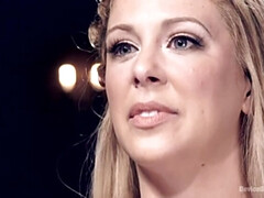 Blonde Bombshell in Severe Bondage with Devices