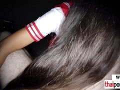 Asiatisch, Grosser schwanz, Blasen, Braunhaarige, Hd, Massage, Zierlich, Thai