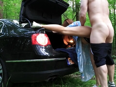 Amateur, Culo grande, Coche, Pareja, Corridas, Casero, Al aire libre, Público