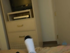 Amateur, Blonde, Sucer une bite, Lunettes, Petite femme, Chatte, Rasée, Vibromasseur