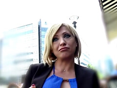 デカパイ, ブロンド, 茶髪の, イマラチオ, ダブル開発, 顔射, グループ, アウトドア