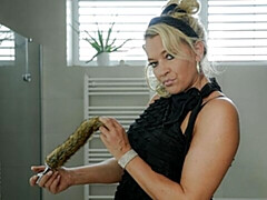 デカ尻, デカチン, デカパイ, ブロンド, フェラチオ, バック, 淫乱熟女, ショートヘア