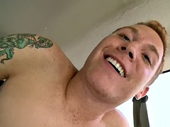 Real str8 stud fucks redhead twink in van until cumshot