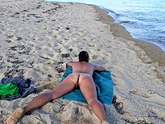 Lets Make Public Beach A Nudist One # Close Up Pee N Gaping On Public Beach