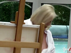 デカパイ, ブロンド, イギリス人, エロ熟女, イマラチオ, ハードコア, オーガズム, 妻