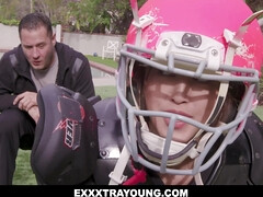 18, フェラチオ, 彼氏, チン, ハードコア, なめる, 小柄, オッパイの