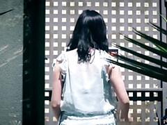 Braunhaarige, Lingerie, Natürlich, Natürlichen titten, Rasiert, Erotischer film, Solo, Tanga