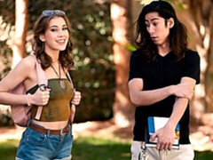 Grosser arsch, Grosser schwanz, Grosse titten, Blasen, Auto, Hundestellung, Hardcore, Dürr