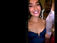 デカチン, 黒人, フェラチオ, 茶髪の, 中出し, ダブル開発, 黒人, 三人