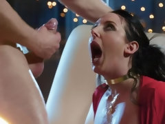 Erstaunlich, In den arsch, Braunhaarige, Vollbusig, Kleid, Absätze, Hintern versohlen, Weibliche ejakulation