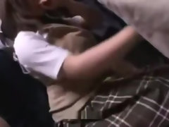 Beauteous busty oriental harlot in public