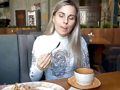 Amateur, Negro, Rubia, Linda, Orgasmo, Bragas, Público, Vibrador