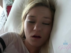 Amateur, Rubia, Corridas faciales, Aceite, Orgasmo, Coño, Tetas, Mojado
