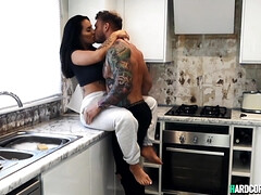 アナル, お尻, フェラチオ, 彼女, ハードコア, 自家製, キッチン, フェラする