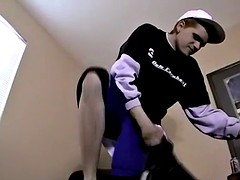 amateur young Bruce receives a long black cock in the ass