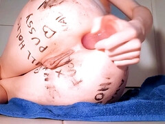 In den arsch, Blondine, Frau, Orgasmus, Schlampe, Solo, Spielzeuge, Nass