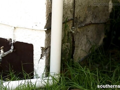 Grosse bite, Gros seins, Couple, Masturbation, Orgasme, De plein air, Chatte, Voyeur