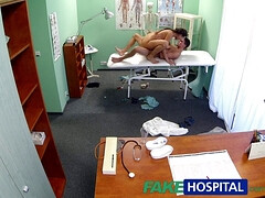 Mea Melone massages patient's tight pussy before deepthroating & fucking him in fake hospital