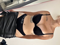 Leie, Blondine, Süss, Lingerie, Masturbation, Solo