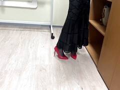 Pies, Fetiche, Fetiche de pies, Tacones, Zapatos, Solo, Estudiante, Maestra