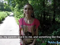 Public agent luxurious sporty college girl screwed in public field