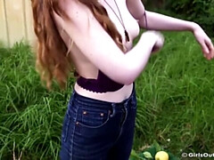 Femelle, Poilue, Hd, De plein air, Solo