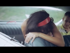 ビキニ, 黒人, 茶髪の, 車, クリトリス, 指いじり, アウトドア, オマンコ