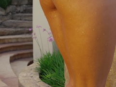 Anal, Negro, Pies, Penetracion con dedos, Masturbación, Al aire libre, Coño, Solo