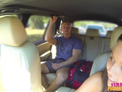 Schwarz, Blasen, Auto, Frau, Lecken, Im freien, Pov, Muschi