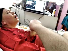 アナル, デカチン, 中出し, ディルド, お婆さん, 淫乱熟女, フェラする, 妻
