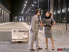 Spitroasted euro enjoys interracial threeway