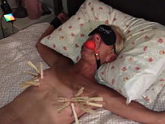素人, 緊縛, ボンデージ, 衣服着たままセックス, 熟年, ガリガリ, オッパイの