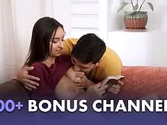 Pixie's teasing turns into a non-stop gangbang with step-father and stepbrother