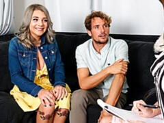 Good brunette teen Anastasia Brokelyn rides on a big dick with love