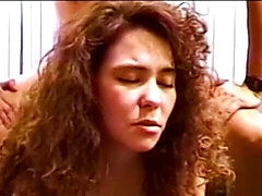 Adorable curly-haired angel nicely penetrated in the doggy style