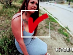 Zara Mendez - Lets a random guy pound her shaved cunt after blowing him!
