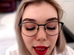 Blondine, Blasen, Schwanz, Hardcore, Hd, Lingerie, Pov, Strümpfe