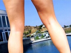 お尻, ビキニ, ヒール, 母, アウトドア, プール, 一人, いじめ