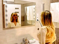 Blonde, Hd, Collant, Chatte, Rasée, Jupe, Chaussettes, Nénés